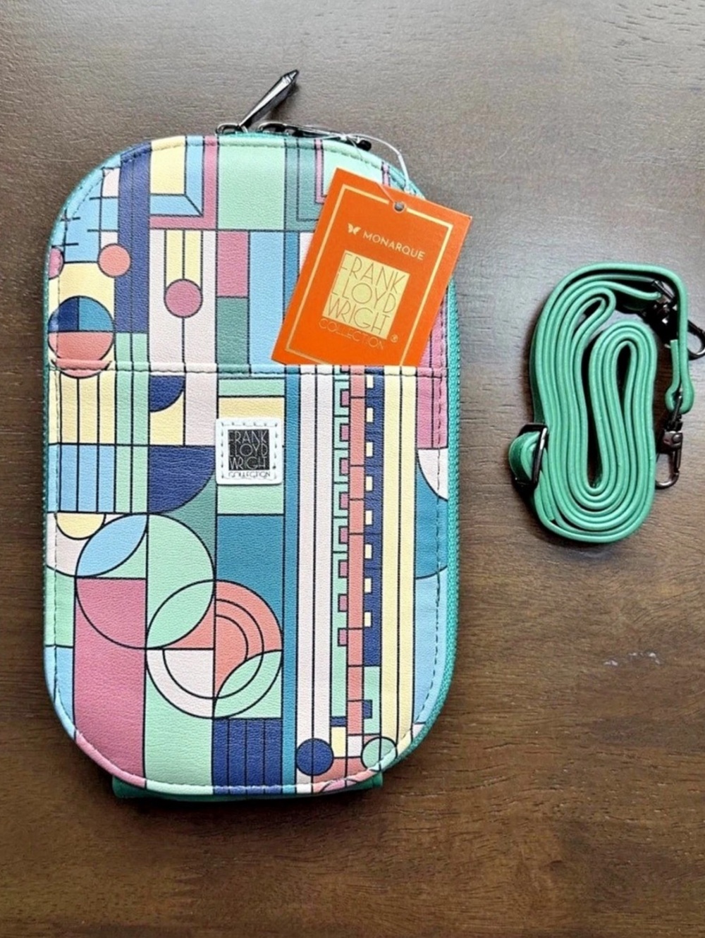 Frank Lloyd Wright Collection Geometric Art Phone Crossbody Bag Passport Purse